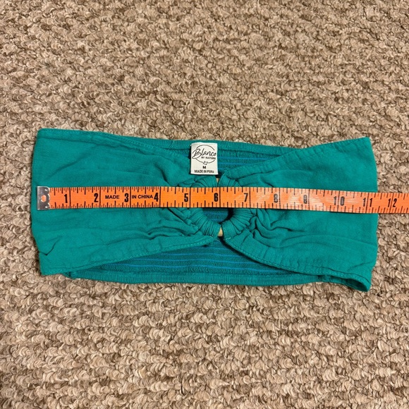 Blanco By Nature Women’s Size Medium Emerald Green Ruched Back Bandeau Crop Top - Picture 5 of 6